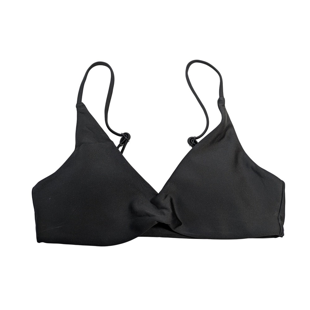 J. Crew Lana Bikini Top in Classic Sculpt Size M Black NWT CI681